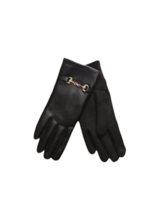 Soft Vegan Leather Gloves In Black