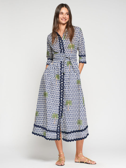 Vilagallo Palm Tree Print Dress