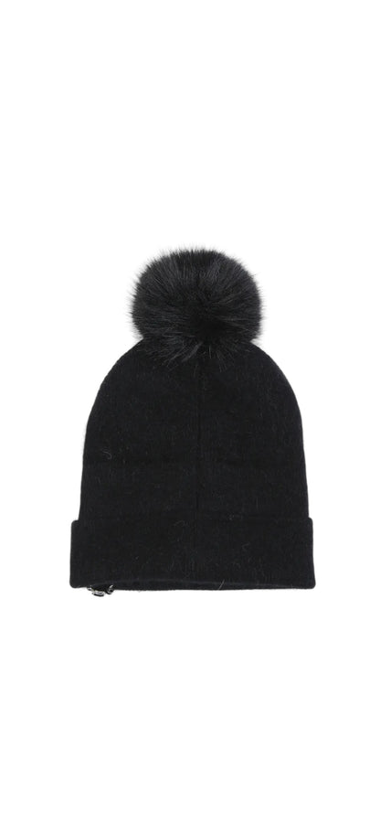Black Embellished Bobble Hat