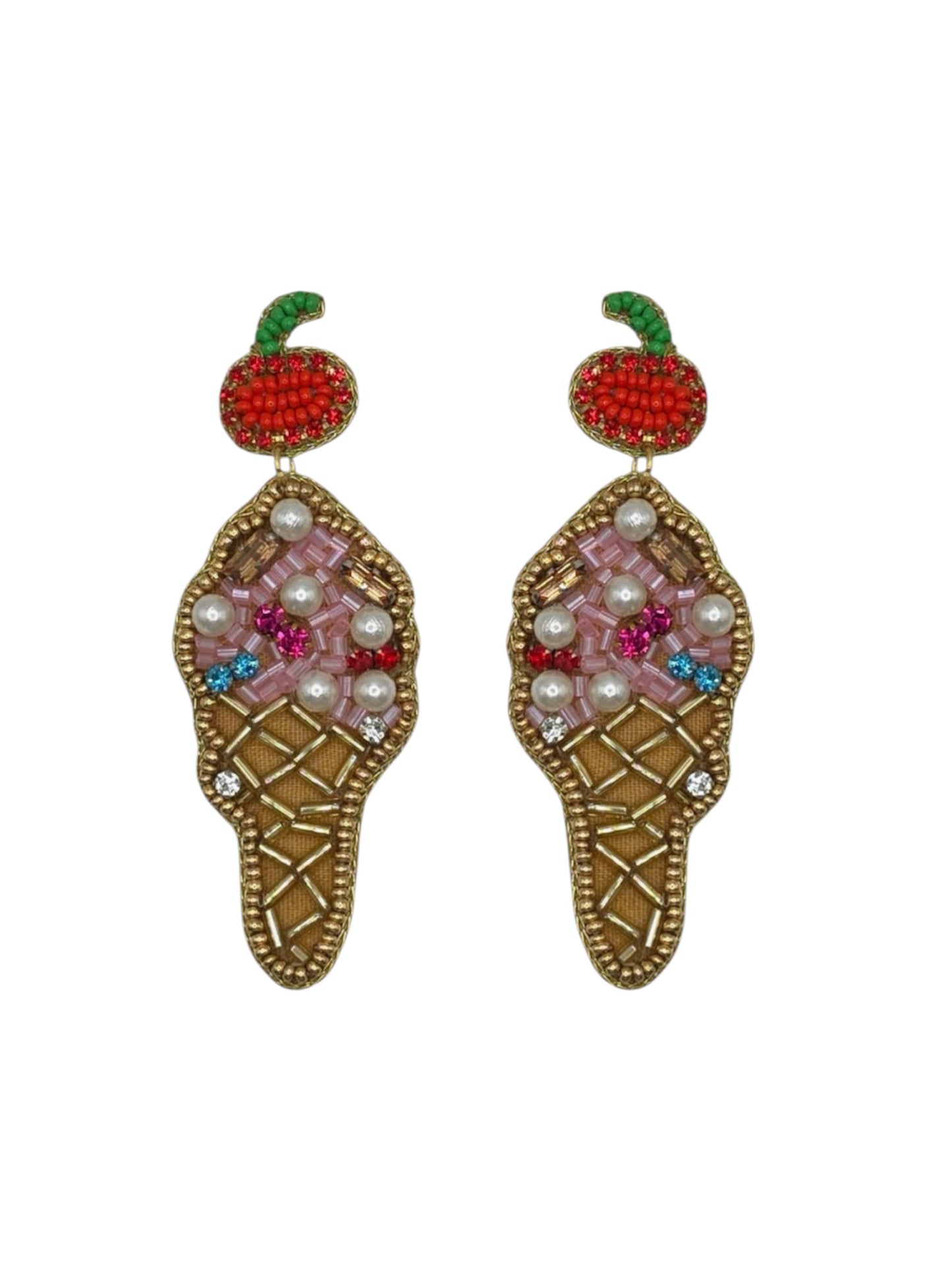Beaded Ice Cream Earrings