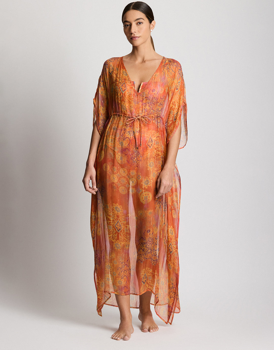 Ralph Lauren Medallion Shimmer Midi Kaftan Cover Up
