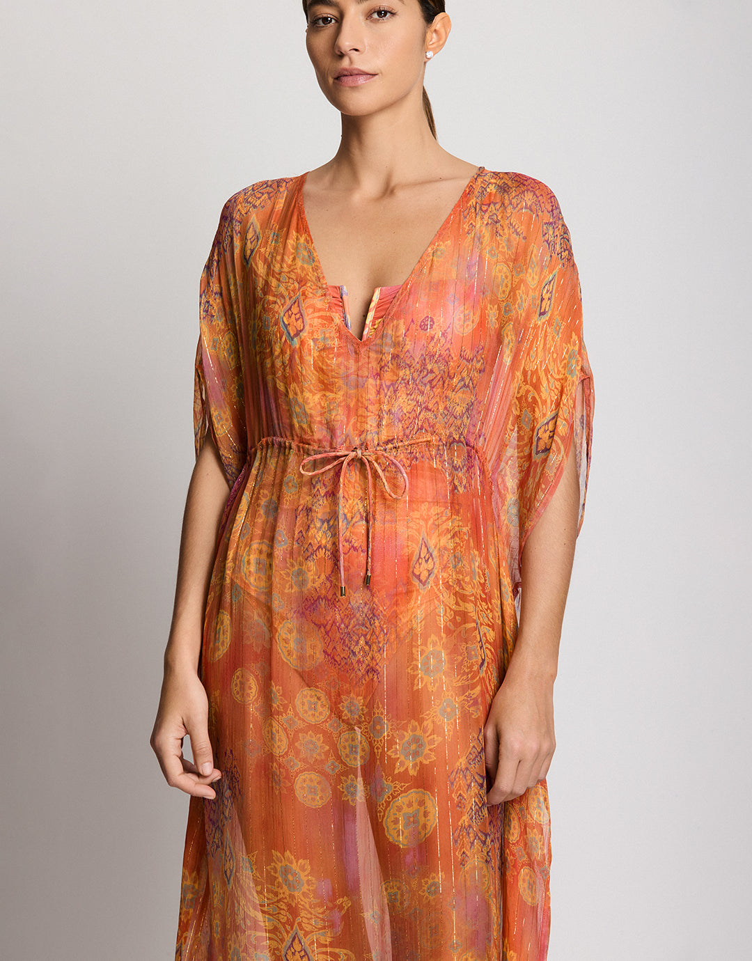 Ralph Lauren Medallion Shimmer Midi Kaftan Cover Up