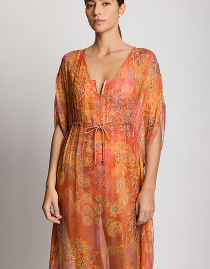 Ralph Lauren Medallion Shimmer Midi Kaftan Cover Up