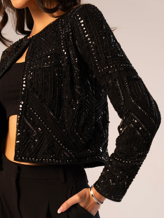 Rose And Nancy Briar Black Hand Beaded Trophy Jacket