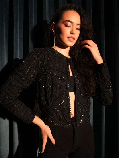 Rose And Nancy Briar Black Hand Beaded Trophy Jacket