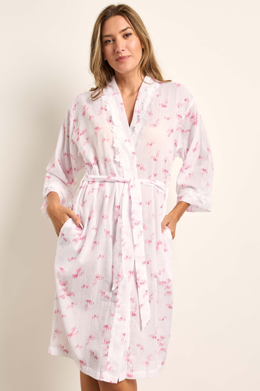 Cottonreal Peaches Cotton Voile Petal Kimono