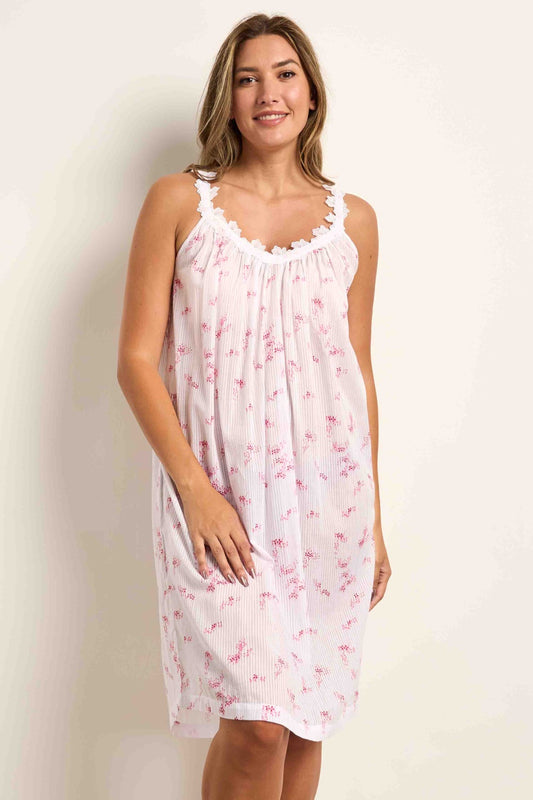 Cottonreal Petula Cotton Voile Petal Sleeveless Nightdress