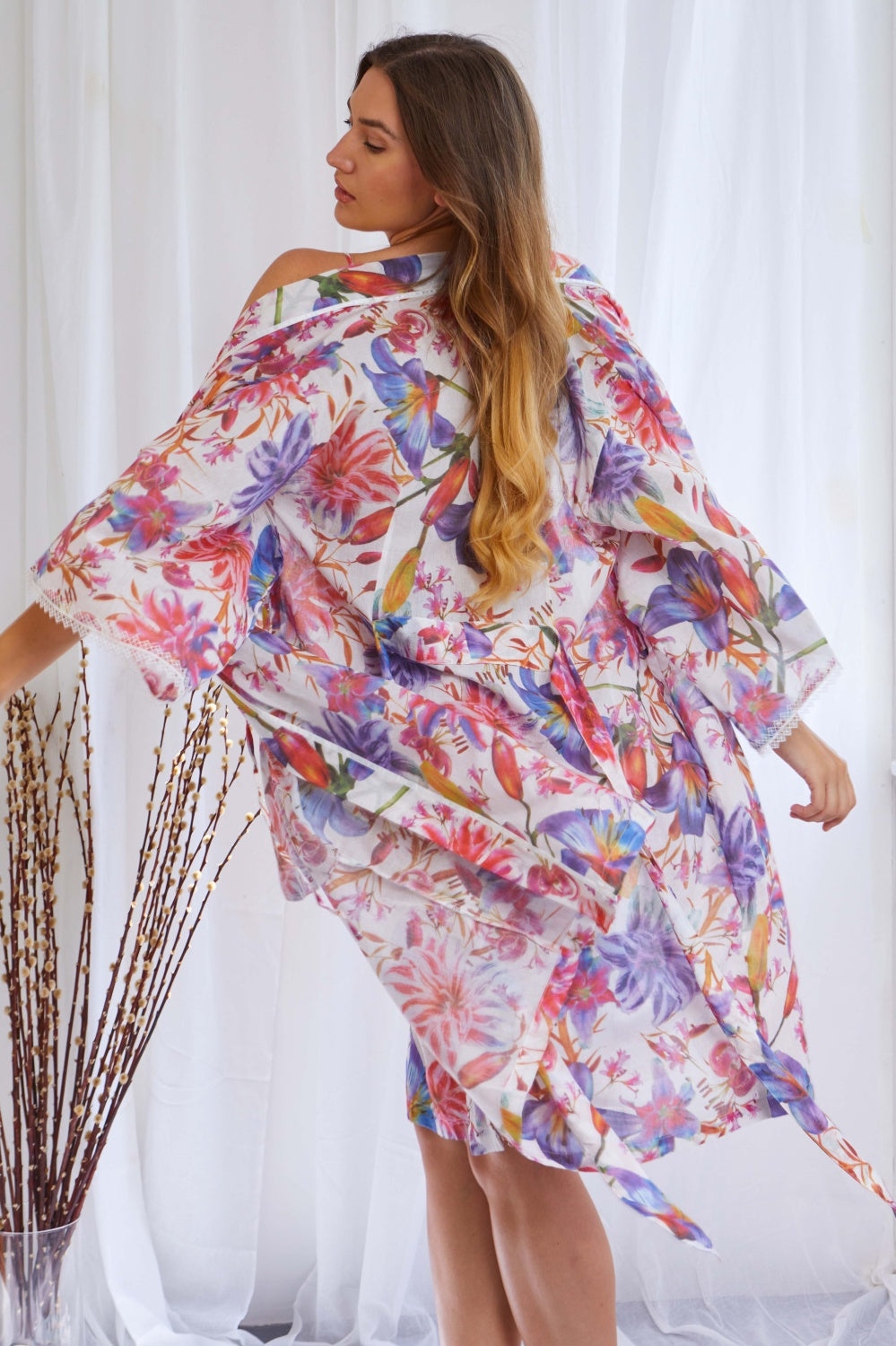 Cottonreal Lilly Flora Cotton Voile JP Kimono