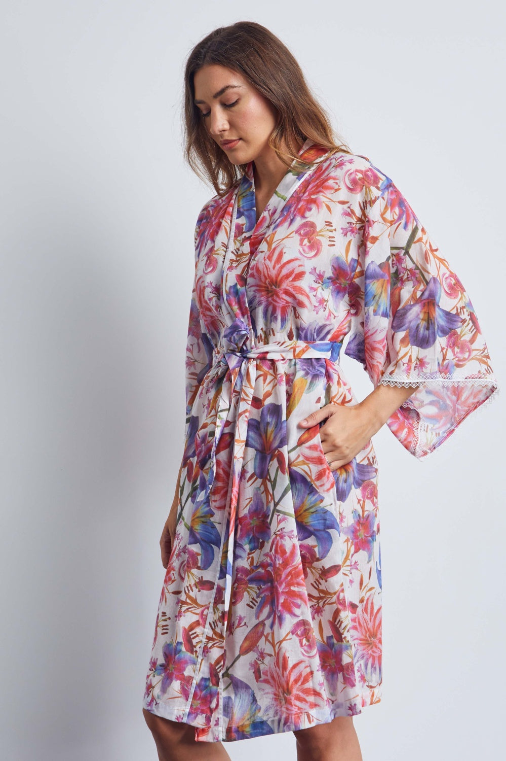 Cottonreal Lilly Flora Cotton Voile JP Kimono